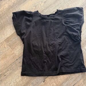 Black flutter sleeve Women's Top